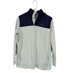 Vineyard Vines Performance Quarter Zip Pullover Green Blue Size Small